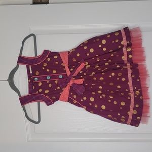 Matilda Jane Friends Forever Nicoletta Burgundy with Polka Dots Girls Size 6